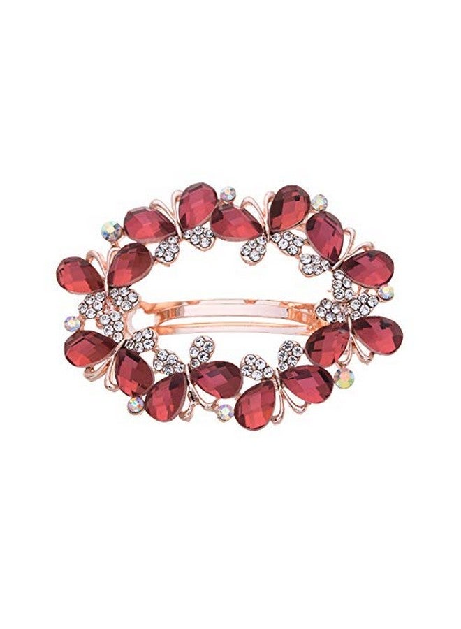 Ruihfas Bridal Hair Jewelry Austria Rhinestone Crystal Hair Barrette For Women Clips Hair Hairpins (Red) - Image 1