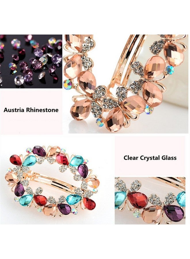 Ruihfas Bridal Hair Jewelry Austria Rhinestone Crystal Hair Barrette For Women Clips Hair Hairpins (Red) - Image 3
