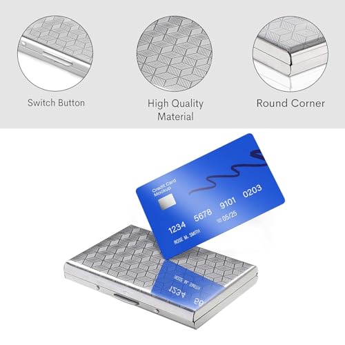 Stealodeal 10 Slot RFID Block Pattern Metal Credit Debit Card Holder Case Wallet for Men and Women - Image 3
