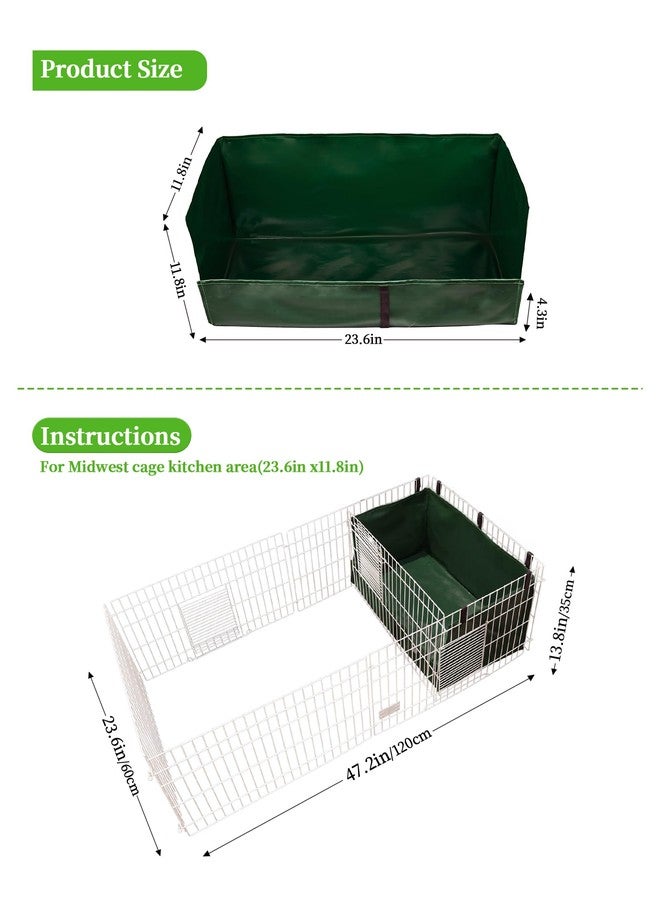 GINIDEAR Guinea Pig Cage Liner, for Midwest Cage Kitchen 24"X13" Litter Box & Hay Feedder for Guinea Pig Rabbits Hamsters Hedgehogs Ferrets and Other Small Animals. Green - Image 3