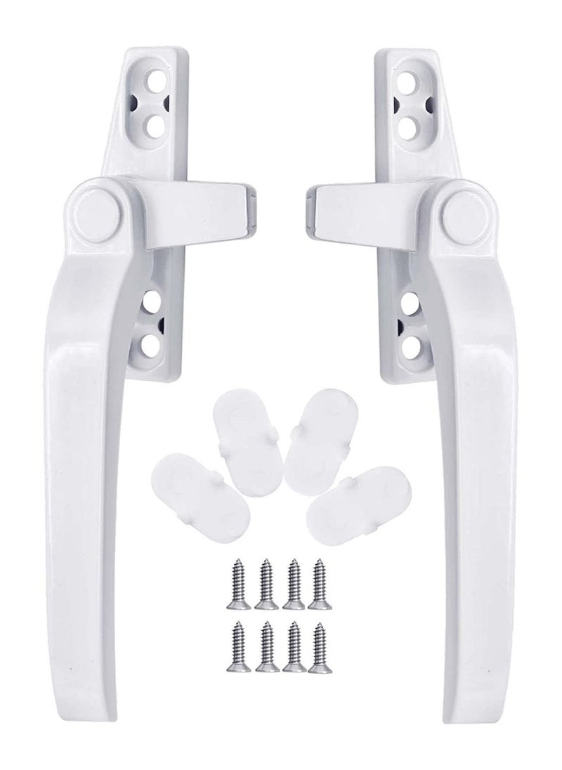 SYOSI SYOSI Aluminum Alloy Window Handles 1 Pairs Universal Window Handles with Security Locks White Casement Window Door Handles  - Image 1