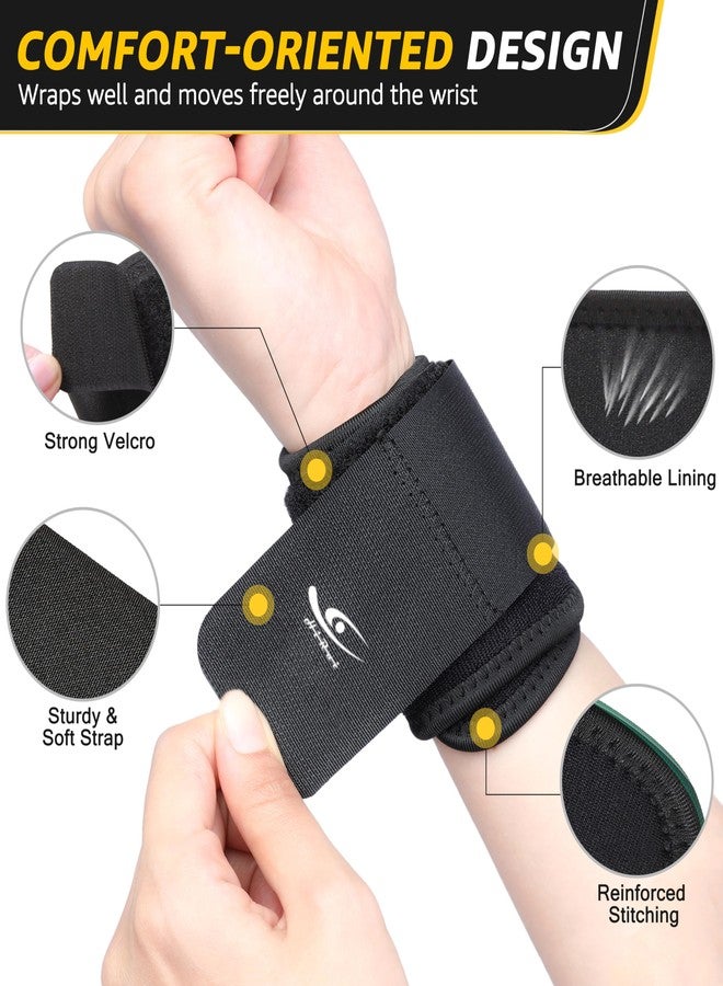 HiRui Wrist Compression Strap Wrist Brace Wrist Wraps for Fitness, Weight Lifting, Tendonitis, Carpal Tunnel Arthritis, Pain Relief, Great Support for Men Women, Adjustable (2 PCS) - Image 3