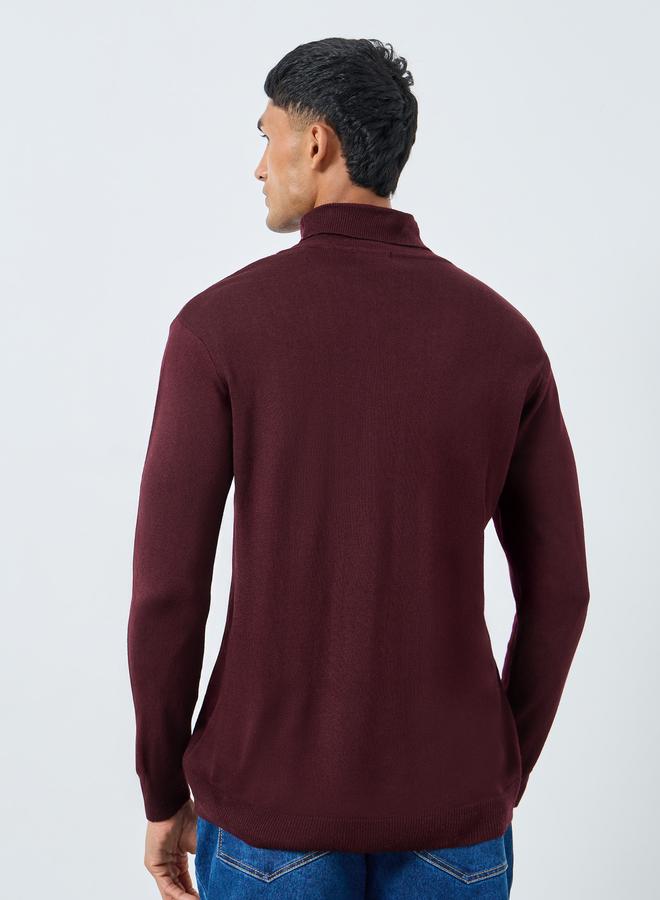 ستايلي سويتر خمري برقبة عالية - Image 5