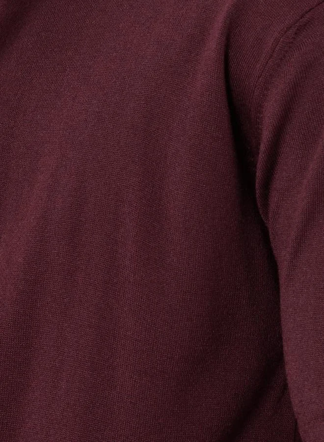 Styli Maroon Turtleneck Sweater