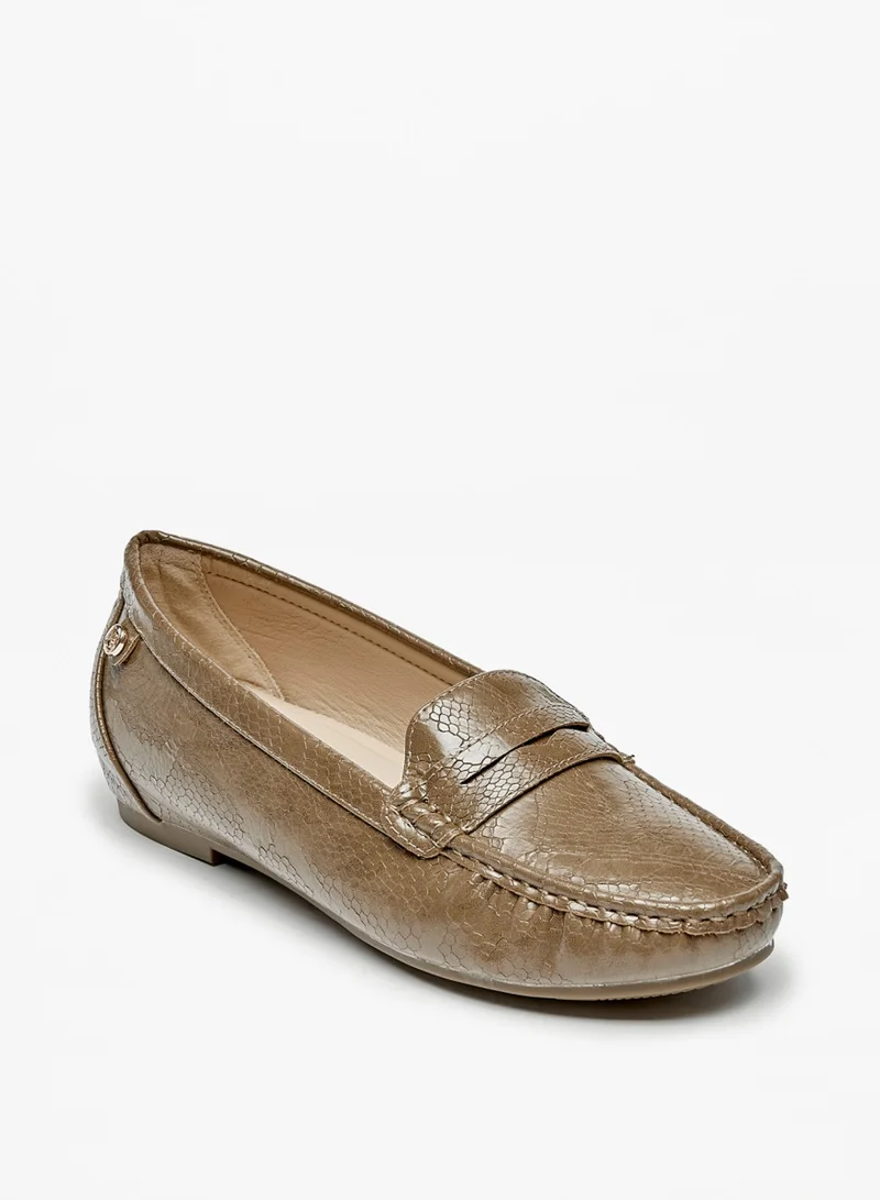 Flora Bella By Shoexpress Womens Textured Slip On Loafers By Shoexpress