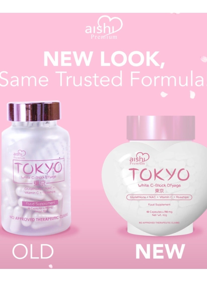 aishi tokyo glutathione ingredients Aishi Tokyo White C-Block Dfyage 60 Capsules | Best Price KSA