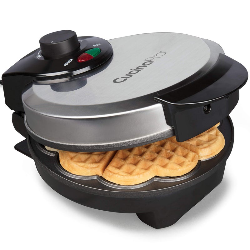 CucinaPro CucinaPro Heart Waffle Maker- Make 5 Heart Shaped Waffles for Special Loved Ones Breakfast- Nonstick Baker Easy Cleanup, Electric Waffler Griddle Iron w Adjustable Browning Control- Fun Gift for Her  - Image 5