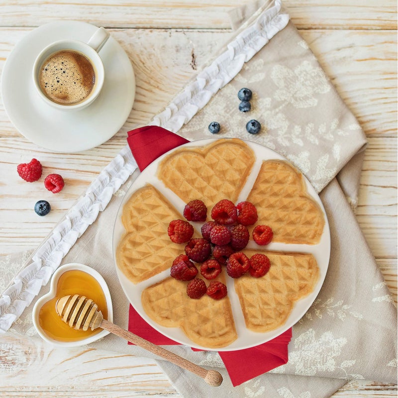 CucinaPro CucinaPro Heart Waffle Maker- Make 5 Heart Shaped Waffles for Special Loved Ones Breakfast- Nonstick Baker Easy Cleanup, Electric Waffler Griddle Iron w Adjustable Browning Control- Fun Gift for Her  - Image 3