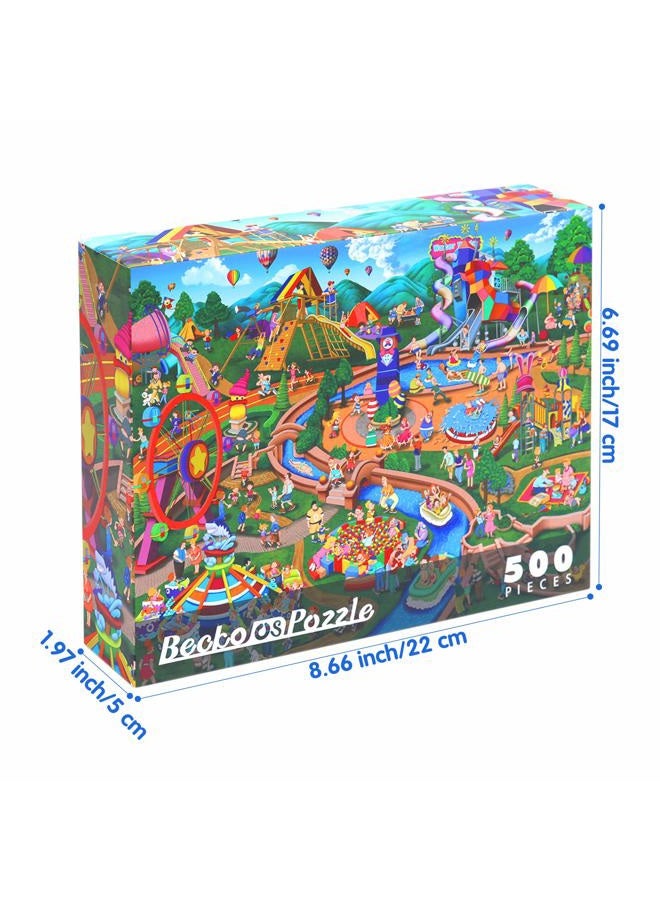 Becko US Jigsaw Puzzles 500 Pieces Puzzles for Adults 500 Piece Puzzles for Adults (Theme Park) - Image 3