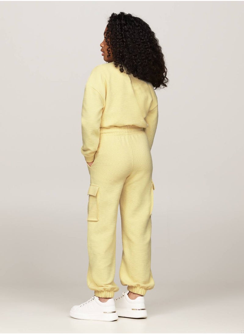 TOMMY HILFIGER Girls' Utility Sweatpants - Cotton, Yellow  - Image 3