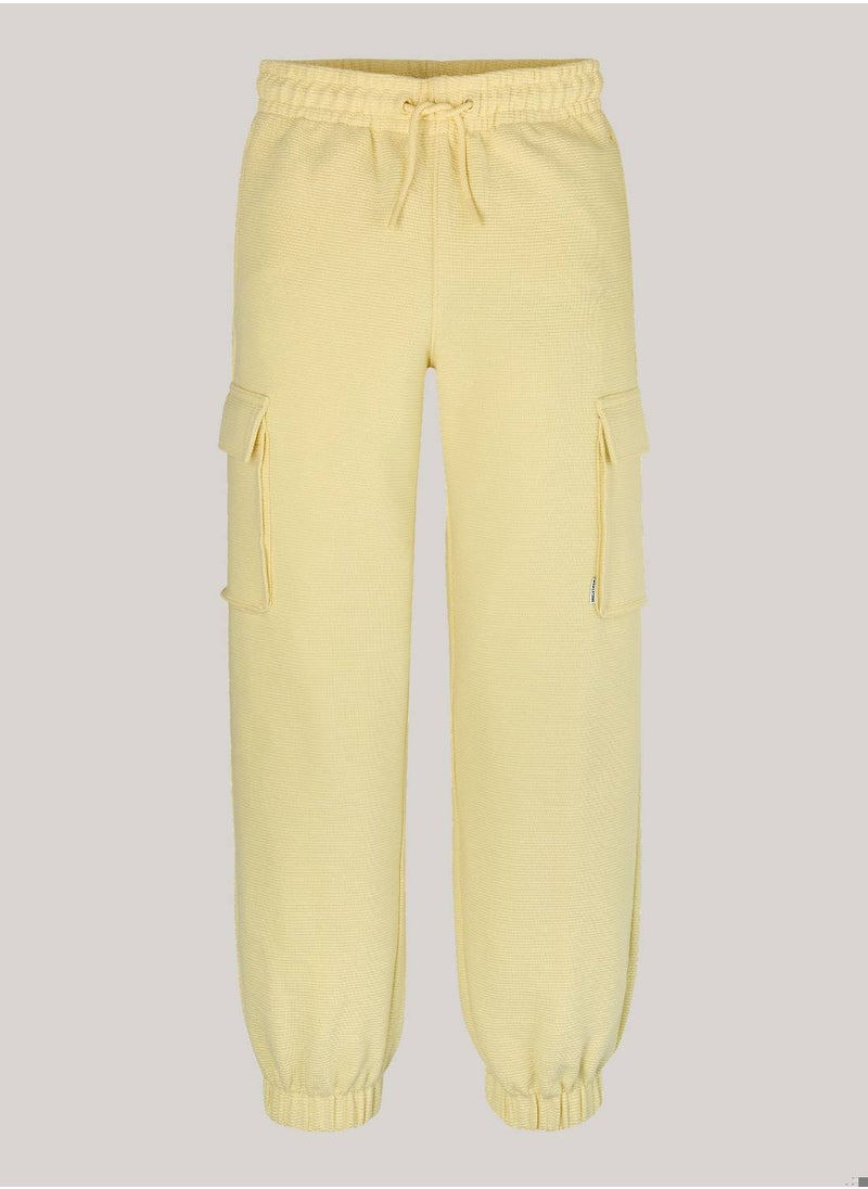 TOMMY HILFIGER Girls' Utility Sweatpants - Cotton, Yellow  - Image 2