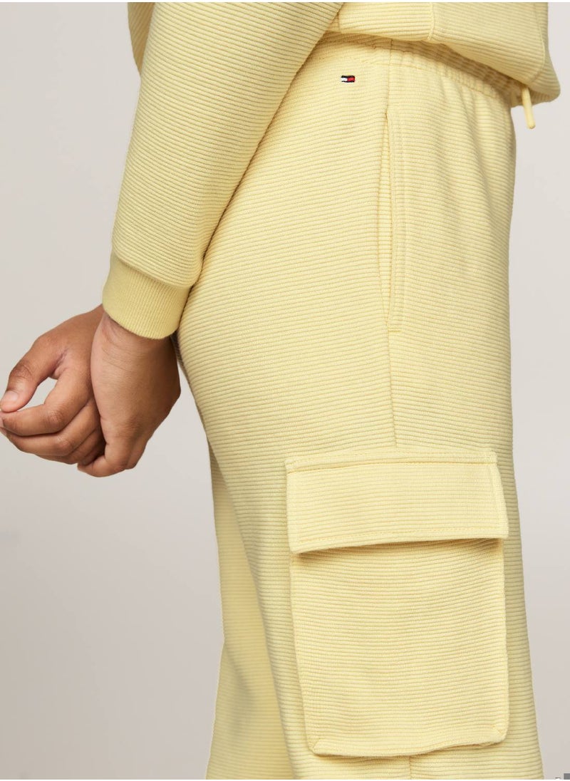 TOMMY HILFIGER Girls' Utility Sweatpants - Cotton, Yellow  - Image 4