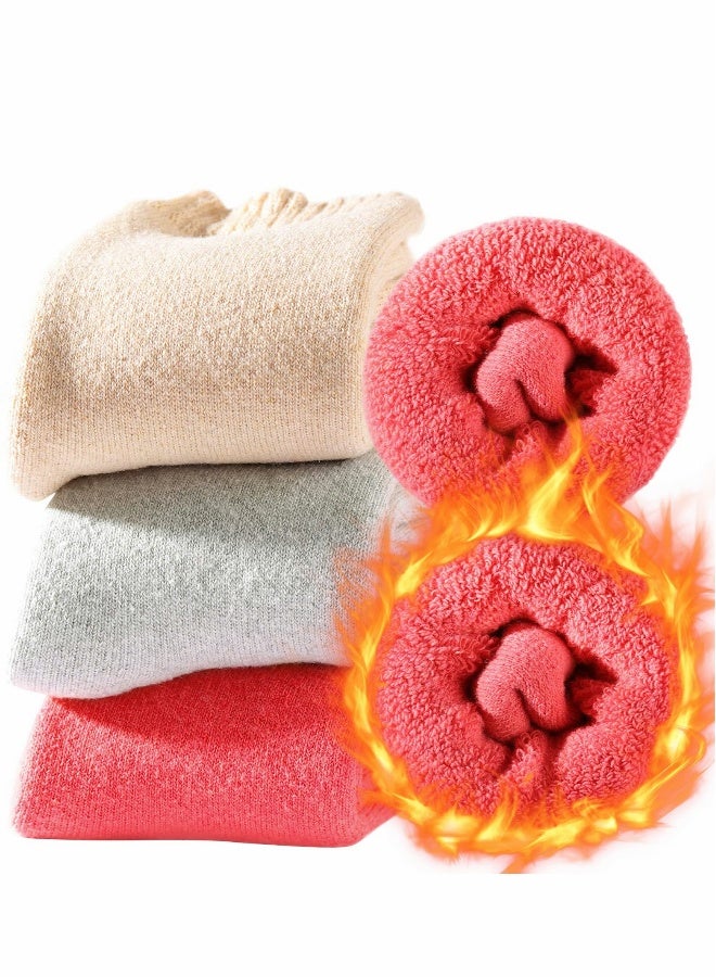 Wool Socks for Women, Moisture Wicking and Breathable Cozy Boot Socks, 3 Pairs Boots Socks Mens, Warm Socks Unisex Thick Warm Winter Knit Wool Socks - Image 1