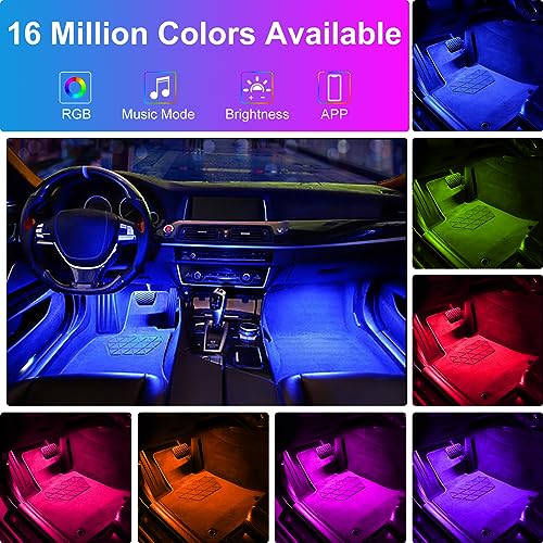 Hovano Car LED Lights - App Controlled Smart Interior Lights, DIY & Music Modes, RGB, 48 LEDs with USB Port, Perfect Car Accessories Gift - Image 4