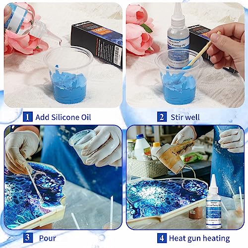 Miraclekoo Silicone Pouring Oil Cell Activator Pure Silicone Oil for Cell Creation in Acrylic Paint,2 Ounce - Image 5