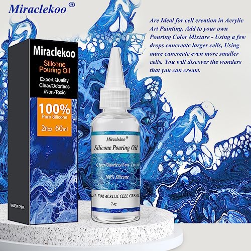 Miraclekoo Silicone Pouring Oil Cell Activator Pure Silicone Oil for Cell Creation in Acrylic Paint,2 Ounce - Image 4