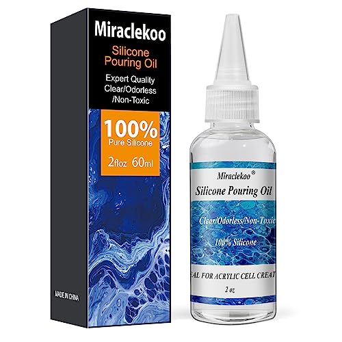 Miraclekoo Silicone Pouring Oil Cell Activator Pure Silicone Oil for Cell Creation in Acrylic Paint,2 Ounce - Image 1