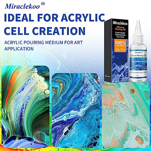 Miraclekoo Silicone Pouring Oil Cell Activator Pure Silicone Oil for Cell Creation in Acrylic Paint,2 Ounce - Image 3