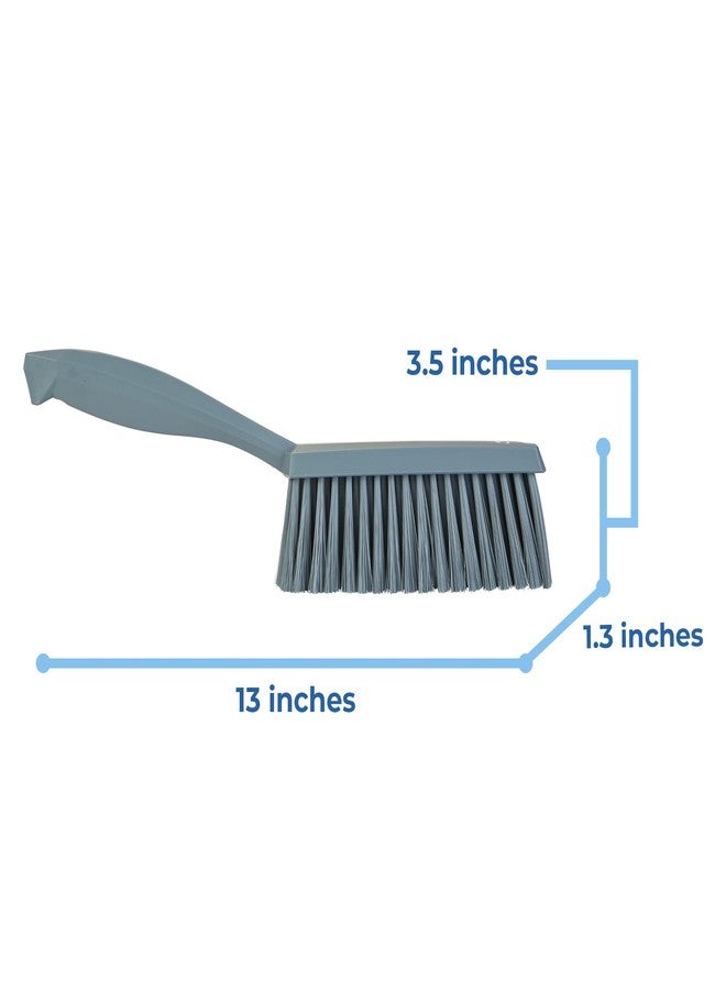 Vikan 458788 Bench Cleaning Brush, Polypropylene/Polyester Soft Bristle Dustpan Brush & Sweeper With Handle, 14-Inch, Gray - Image 2