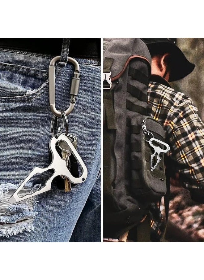 FALMER Keychain Bottle Opener Multi Tool, Stainless Steel Keychain Utility Gadget, Universal Everyday Carry Pocket and Backpack Tool  - Image 4