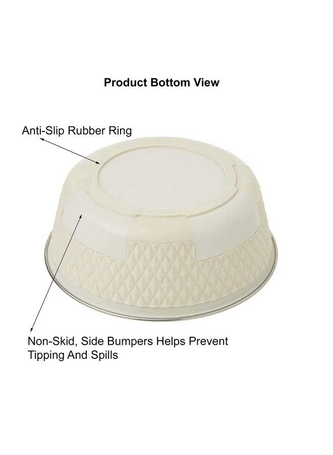 PetRageous 16011 Kona Stainless Steel Non-Slip Dishwasher Safe Dog Bowl 6.5-Cup 8.5-Inch Diameter 2.75-Inch Tall for Large and Extra Large Dogs and Cats, White - Image 3