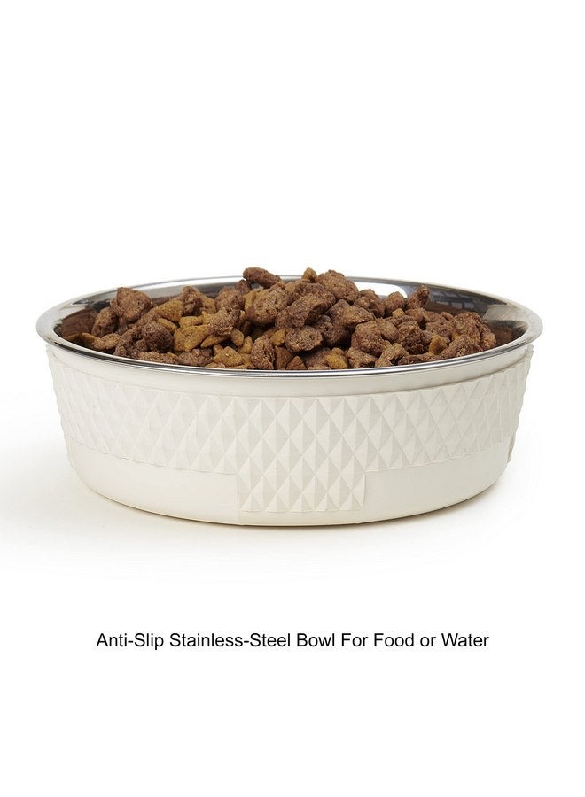 PetRageous 16011 Kona Stainless Steel Non-Slip Dishwasher Safe Dog Bowl 6.5-Cup 8.5-Inch Diameter 2.75-Inch Tall for Large and Extra Large Dogs and Cats, White - Image 5