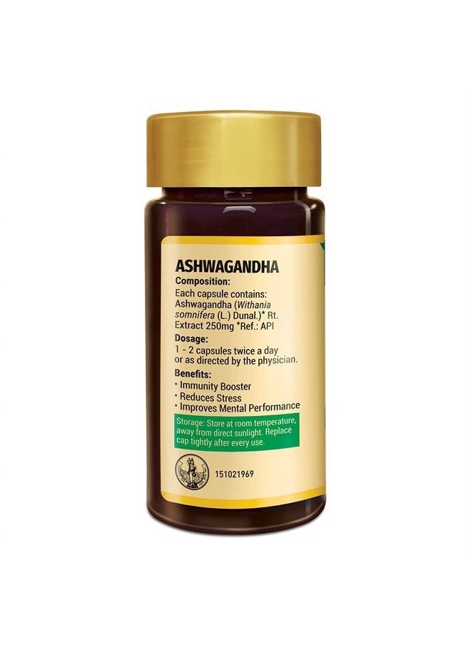 Zandu - Ashwagandha Capsules (120 veg caps), Formulated with Pure Extracts of Ashwagandha, Immunity Booster, For Natural Body Strength, Stress Buster (Pack of 60 x 2) - Image 1
