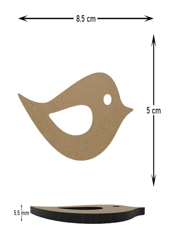 PICRAZEE مجموعة طيور من خشب MDF من PICRAZEE (12 قطعة) قطع خشبية سادة فارغة لأعمال يدوية، أعمال فنية، ديكوباج، فن الراتنج، مشاريع حرفية، ديكور احتفالي للمنزل والمكتب (سمك 5.5 مم)، بني - Image 2