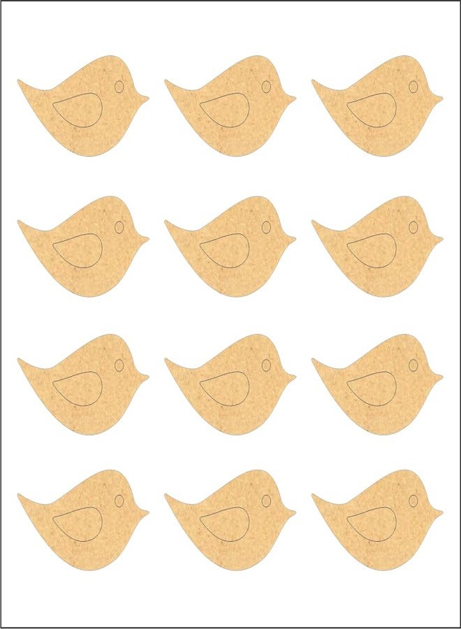 PICRAZEE مجموعة طيور من خشب MDF من PICRAZEE (12 قطعة) قطع خشبية سادة فارغة لأعمال يدوية، أعمال فنية، ديكوباج، فن الراتنج، مشاريع حرفية، ديكور احتفالي للمنزل والمكتب (سمك 5.5 مم)، بني - Image 3