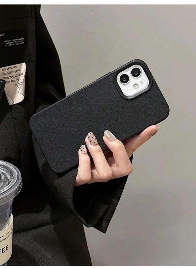 ShebSheb Faux Leather Texture Phone Case Compatible with iPhone 16 Pro,Slim TPU Soft Shockproof Protective Case - Image 5