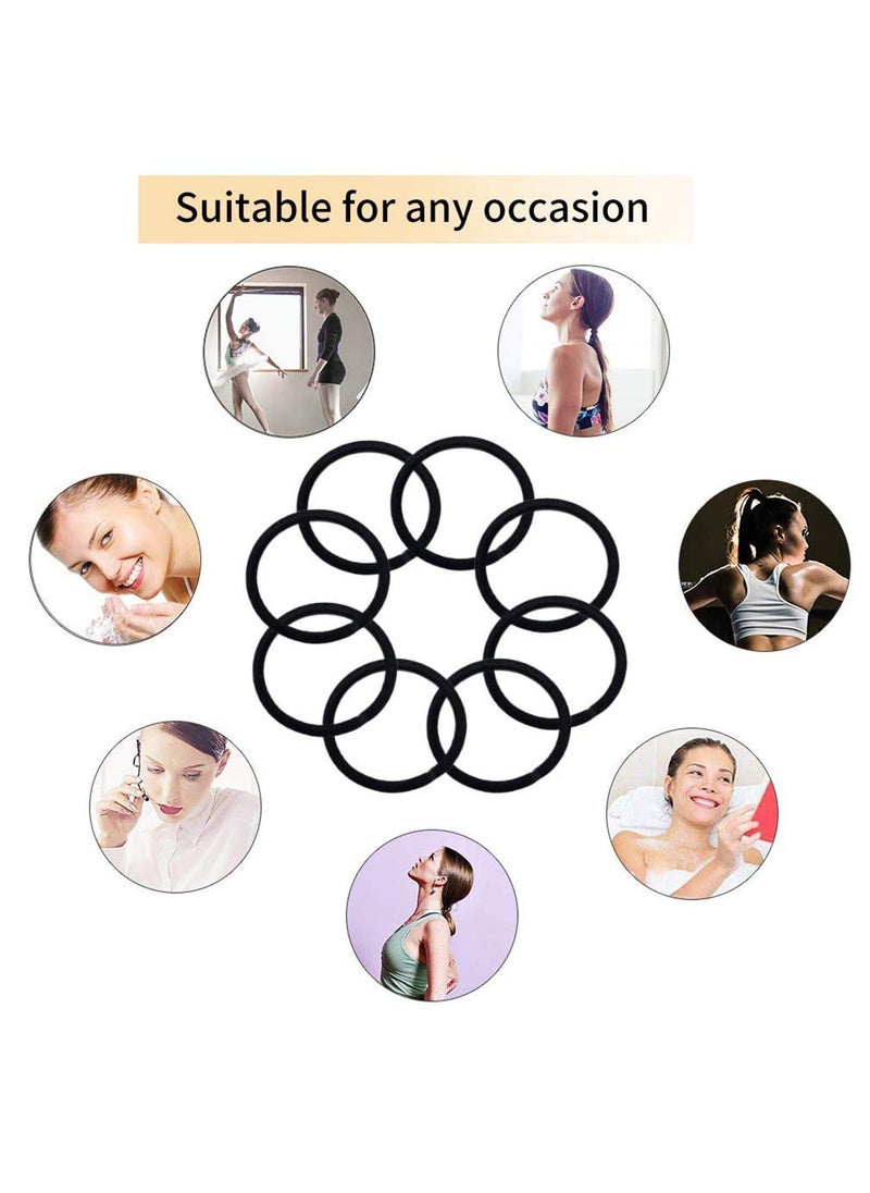 Y&D Hair Ties, Heliums Black Thin Elastics, Color Match Ties for Fine Hair, No Metal Ponytail Holder, 1.94 Inch Standard diameter, 100 Count  - Image 4