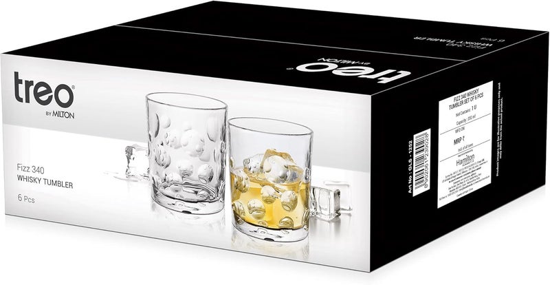 TREO تريو من ميلتون مجموعة كؤوس ويسكي فizz 6 قطع - Image 5