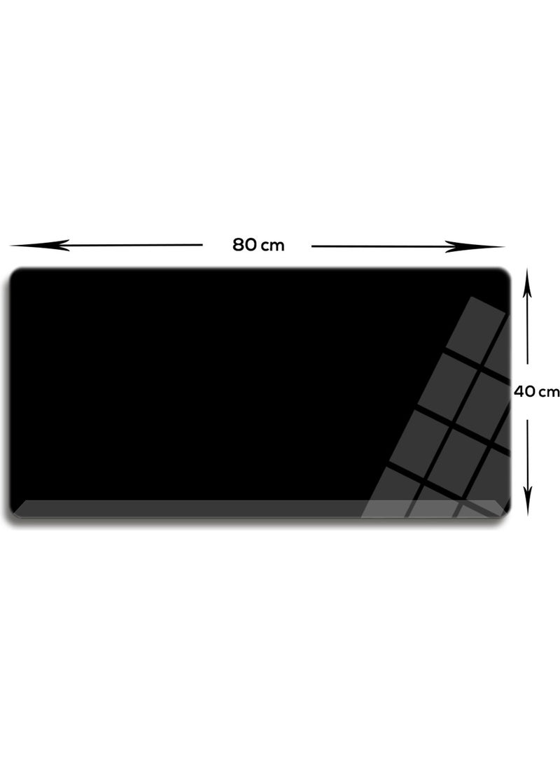 DECORITA Glass Mouse Pad | Glass Table Mat | Solid Color - Black | Large | 40CM x 80CM  - Image 2