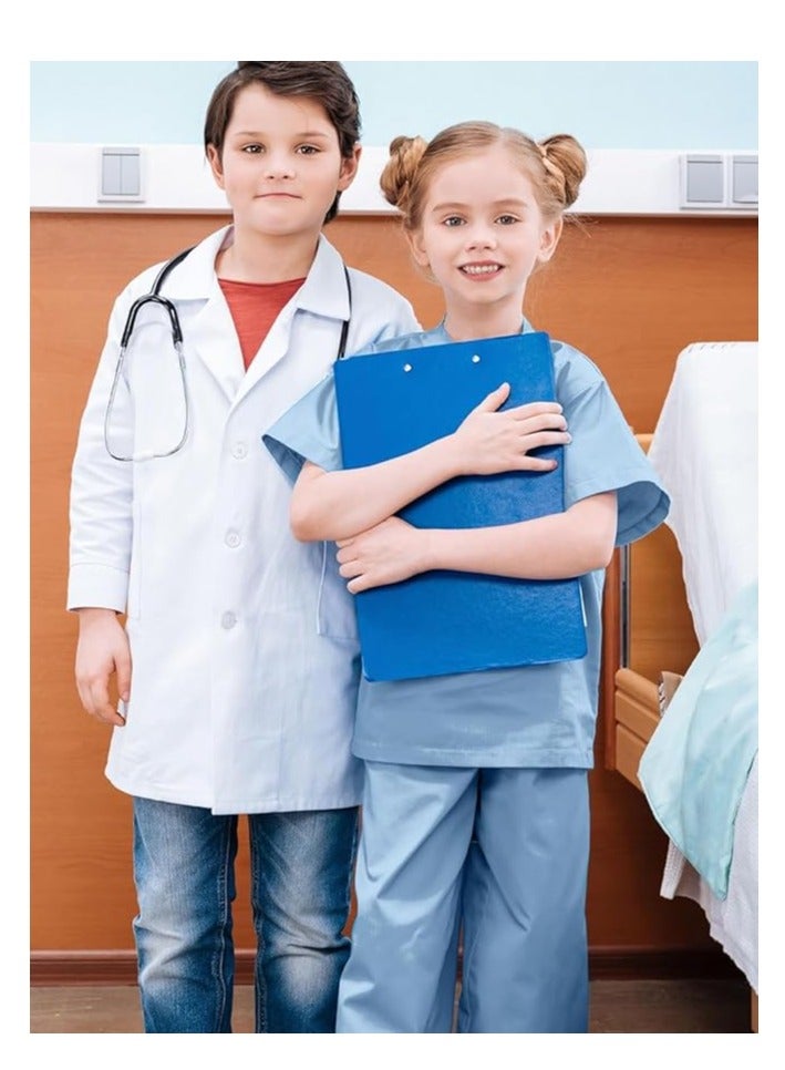 Doctor Costume for Boys Girls - Kids Scrubs with Lab Coat & Carry Bag, Doctor Dress Up for Halloween, Career Day Role Play - Image 4