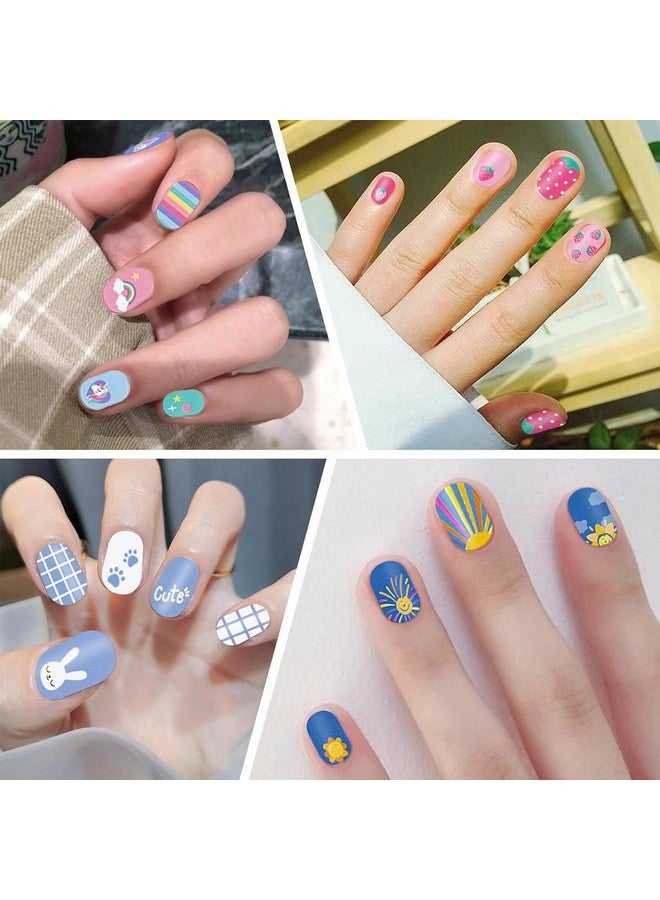 MAYCREATEÂ® 10 Sheets Nail Stickers for Kids Nail Art Stickers Decals Self-Adhesive Rainbow Cat Rabbit Flower Strawberry Heart DIY Art Nails Decals for Kids Girls - Image 5
