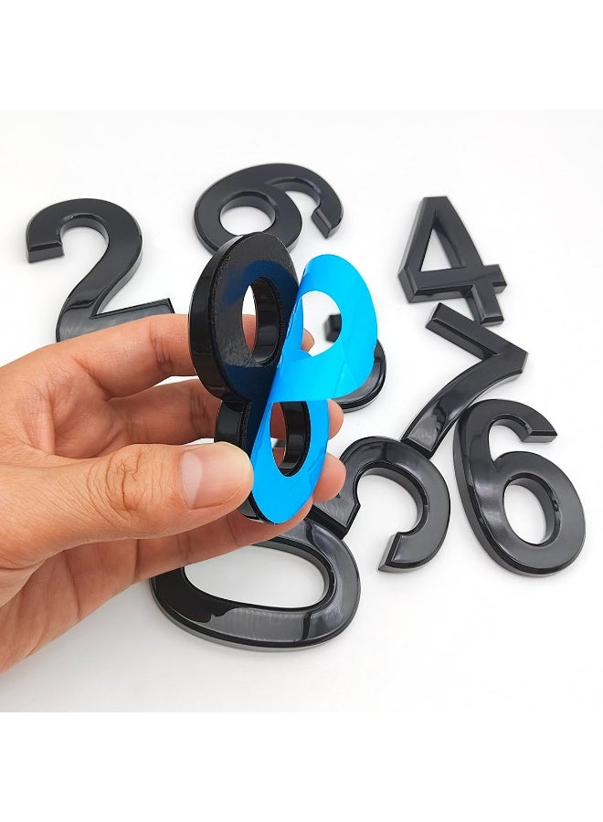 20 قطعة أرقام منزلية ثلاثية الأبعاد ذاتية اللصق 0-9، أسود، 2.76 بوصة لعلب البريد وأبواب الشقق - Image 3