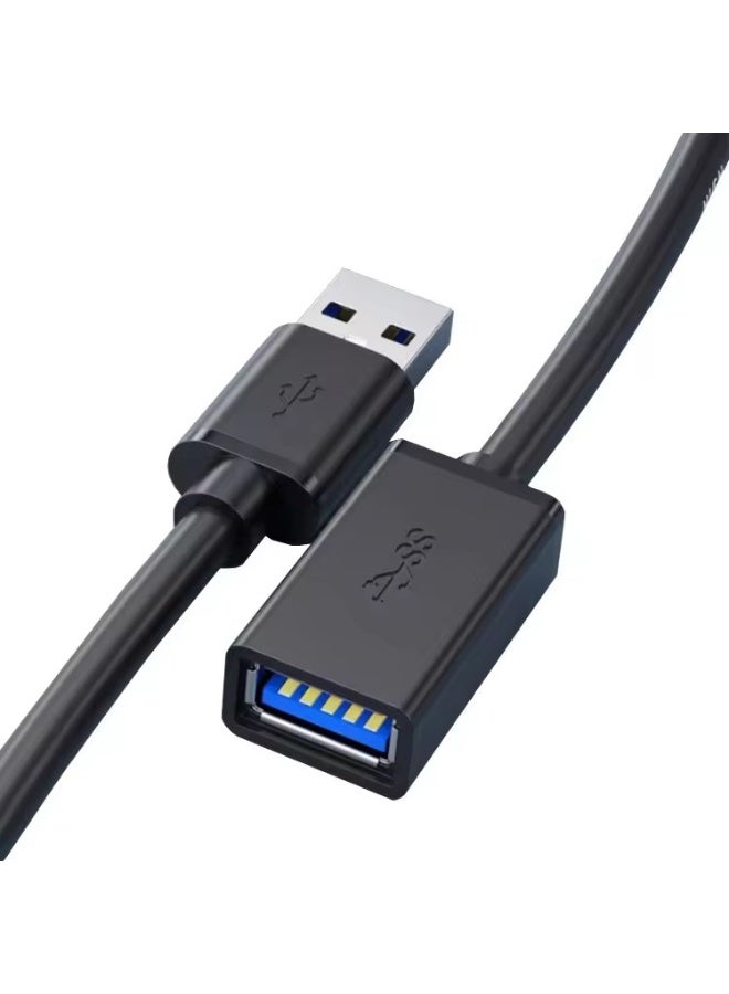 سام سلك USB تمديد كبل USB 3.0 موسع الحبل نوع A ذكر إلى أنثى نقل البيانات متوافق مع Playstation ،VR، محرك فلاش USB، قارئ بطاقات، محرك أقراص ثابتة، لوحة مفاتيح، طابعة ، كاميرا - 0.3 متر لون أسود - Image 4