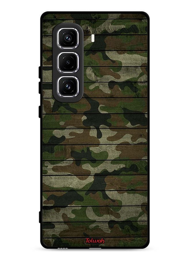 Tolwak غطاء حماية إنفينكس هوت 50 برو بلس 4G بنمط خشبي تمويه - Image 1