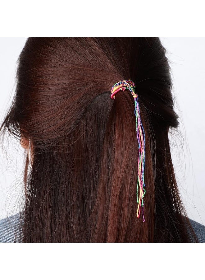 Juinte 60 Pcs Friendship Bracelets Bulk Handmade Braided Bracelets Colorful String Thread Bracelets Friendship Cords Strand Bracelet for Kids Girls Women Teen Party Favors Supplies - Image 1