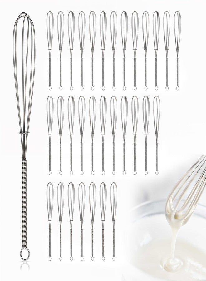Tobeelec 32 Pcs 7 Inch Mini Whisk Small Whisks for Cooking 304 Stainless Steel Tiny Whisk for Baking, Whipping,Beating Eggs, Mixing Sauces, Blending Ingredients - Image 1