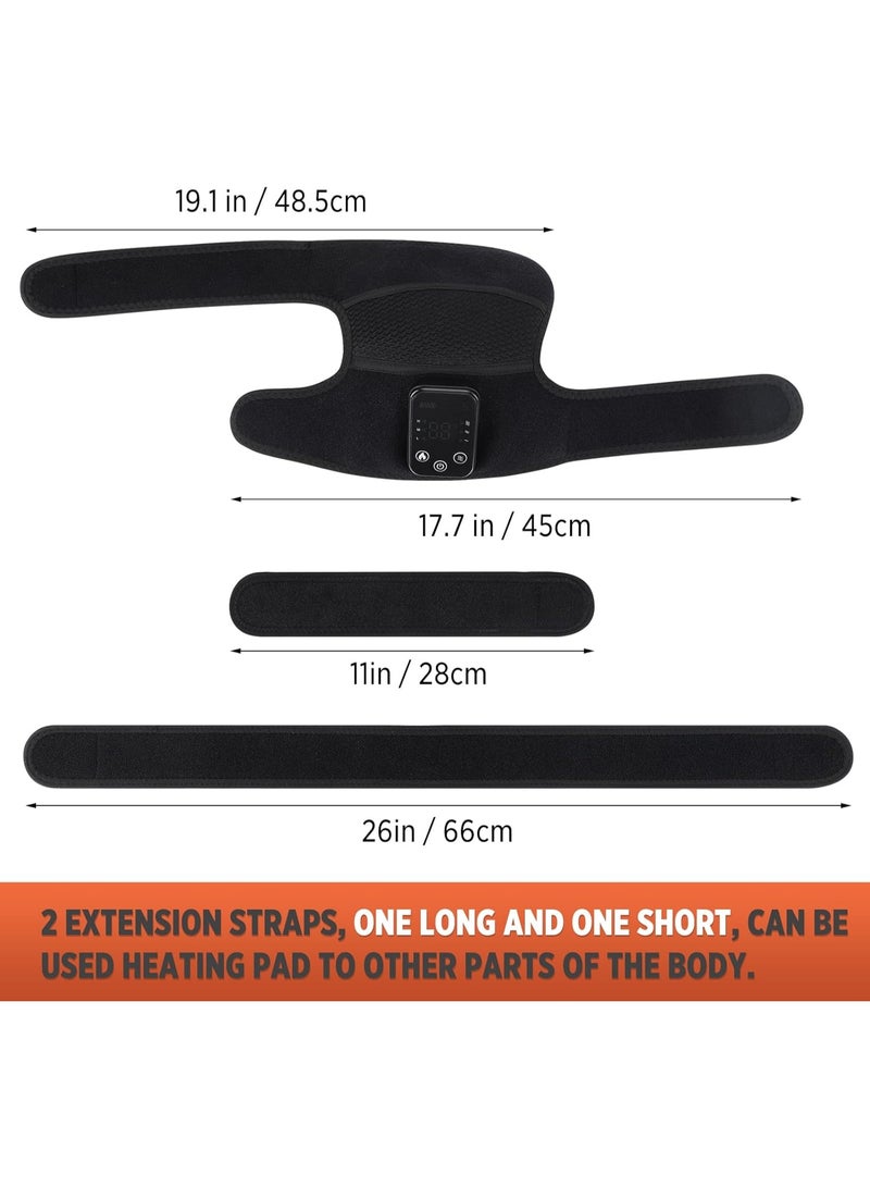 Cordless Knee Massager with Heat and Vibration Therapy - Electric Heated Knee Brace and Joint Support Wrap - Therapeutic Knee Heating Pad for Pain Relief and Recovery - Image 5