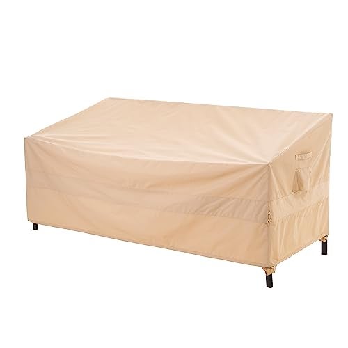 غطاء أريكة مزدوج WJX3 مقاوم للماء ومقاوم للأشعة فوق البنفسجية ومضاد للرياح 58 × 40 × 35 بيج