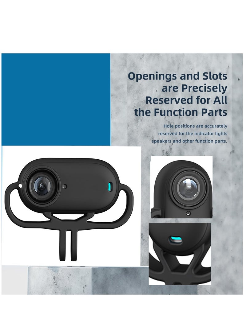 Luckam Protective Case for Insta360 GO 3, Silicone Sleeve Horizonal Frame, for Insta360 GO 3 Action Camera Accessories (Black) - Image 4