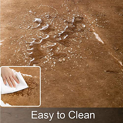 AROGAN سجادة أروغان الفاخرة من جلد البقر الصناعي 110 × 70 سم / 3.6 × 2.3 قدم، سجادات كبيرة الحجم وطويلة الأمد بنقشة جلد البقر، مناسبة لتزيين غرفة النوم وغرفة المعيشة بالطراز الغربي، سجادة جلد بقري صناعية، بني - Image 3