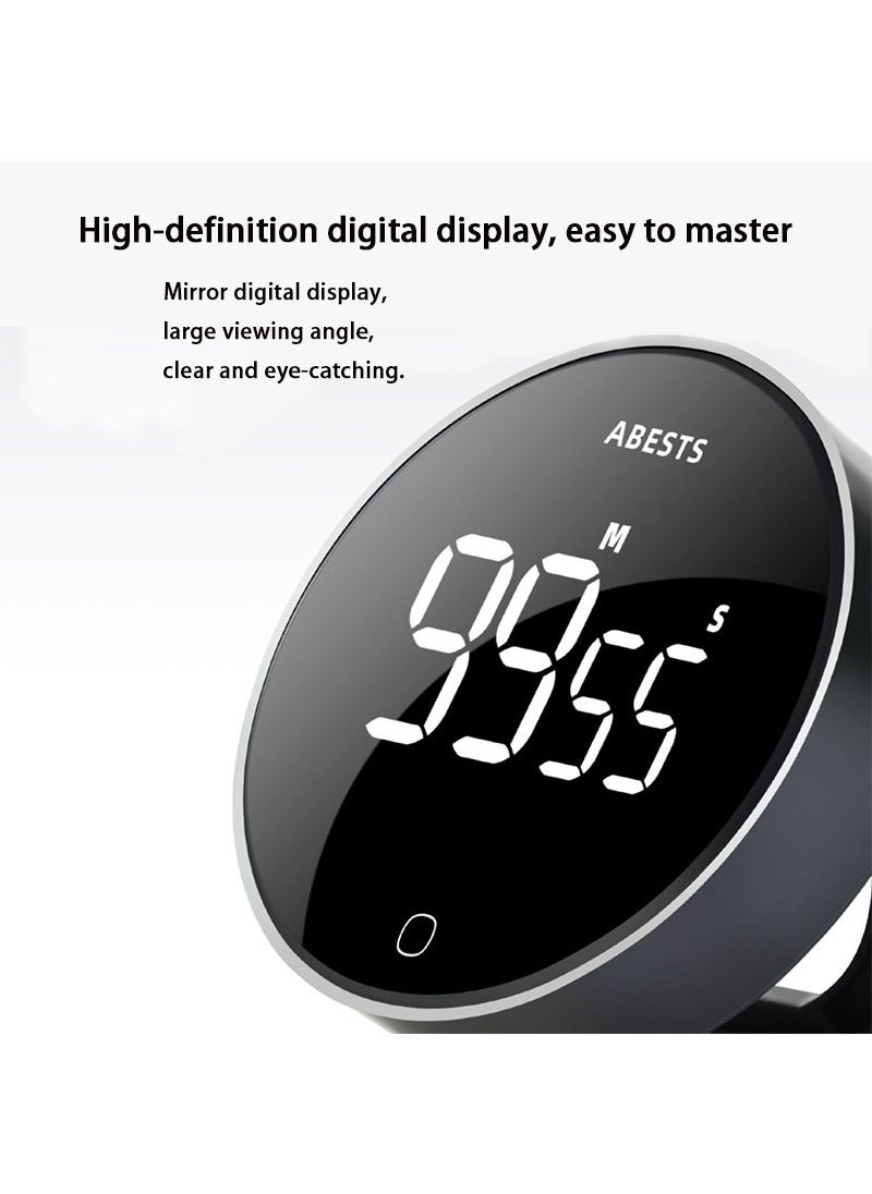 Furtey Digital Kitchen Timer RB730 Countdown Timer With Ultra Clear LED Screen Rotate Control Stopwatch Magnetic Back Adjustable Alarm Rechargeable Battery Big Digits  - Image 2
