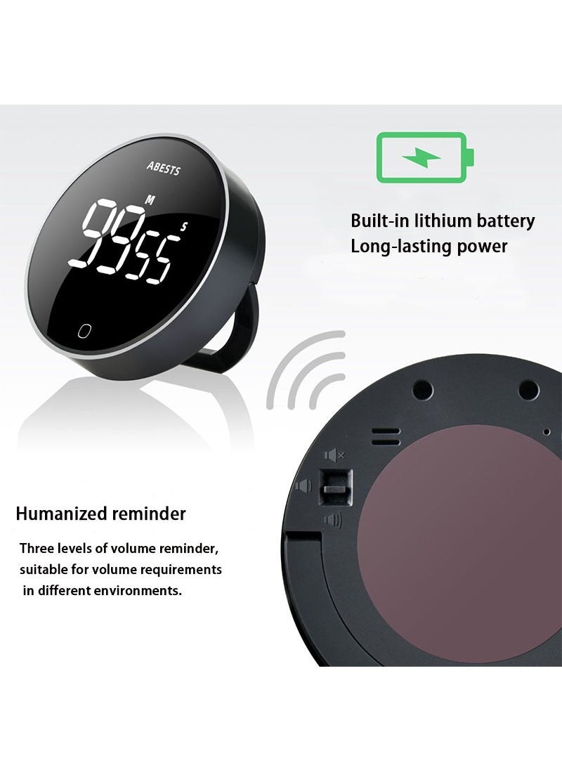 Furtey Digital Kitchen Timer RB730 Countdown Timer With Ultra Clear LED Screen Rotate Control Stopwatch Magnetic Back Adjustable Alarm Rechargeable Battery Big Digits  - Image 3