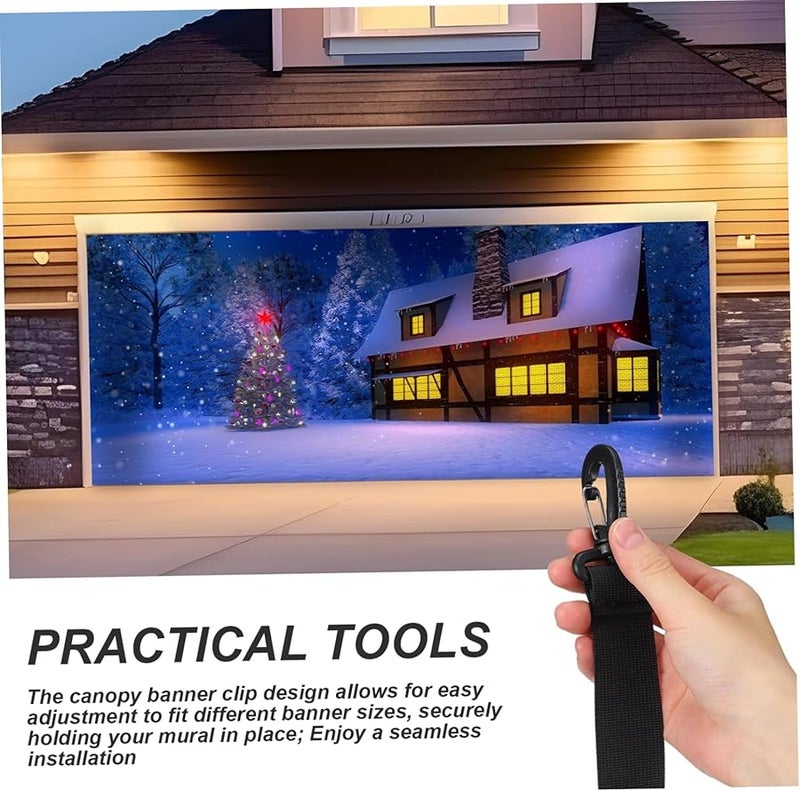 Garage Door Cover Installation Kit 4Pcs Adjustable Nylon Straps with Hooks - Image 5