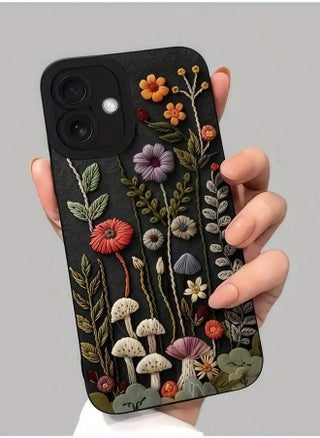 1pc Vivid Floral Pattern Printed Phone Case on Matte Black Finish, Compatible with iPhone 16 Pro Max, 15, 14 Plus, 13, 12, 11 and Series - pzsku/ZA49209FA50BD76903526Z/45/1748977865/1bbd137e-81e0-41cb-834b-042d40c4a4c5