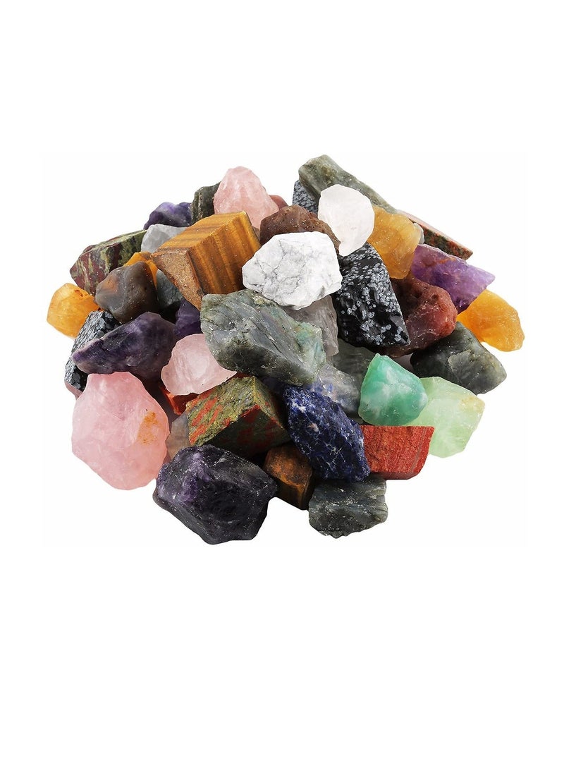 Excefore - 1 lb Bulk Natural Raw Crystals Raw Rough Stones for Healing Crystals,Tumbling,Cabbing,Polishing,Lapidary,Wire Wrapping, Reiki Crystal Healing,Colorful Mixed Stones - Image 1