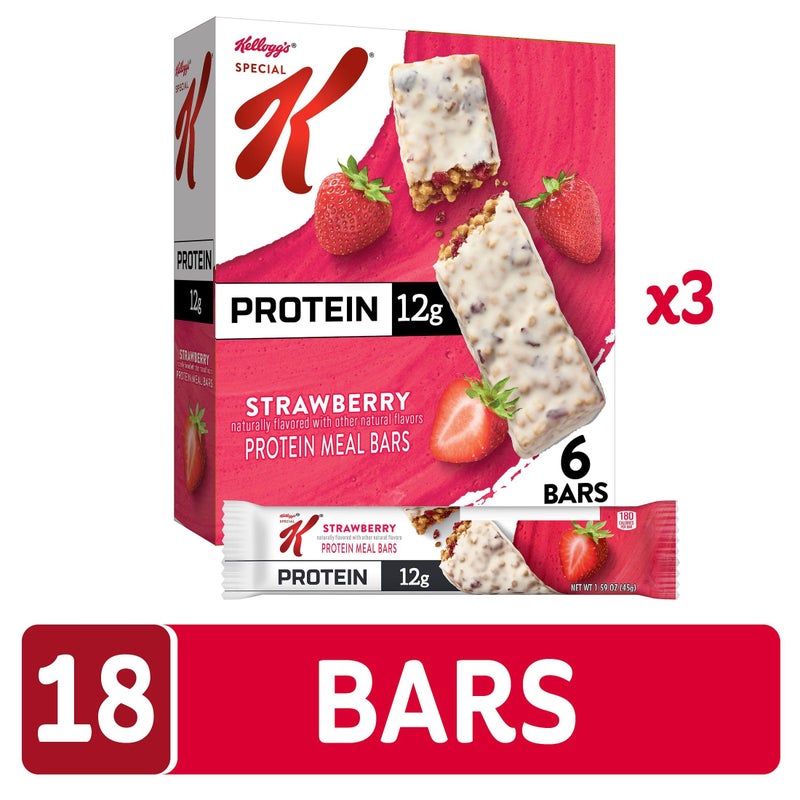 SPECIAL K Kellogg's Special K Protein Meal Bars, 12g Protein, Meal Replacement, Strawberry (3 Boxes) - Image 2